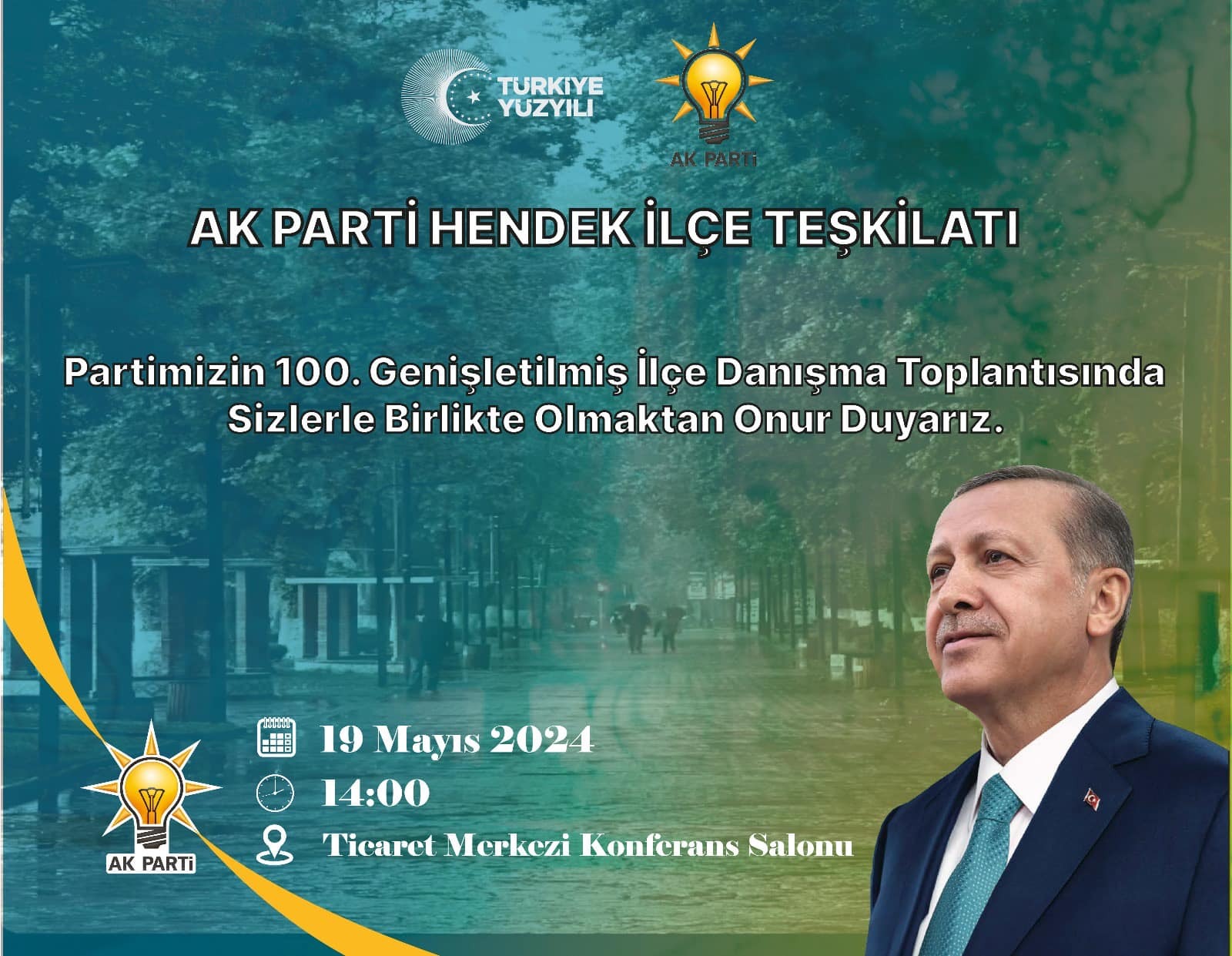 AK Parti Hendek’ten 100. Genişletilmiş İlçe Danışma Toplantısına Davet 
