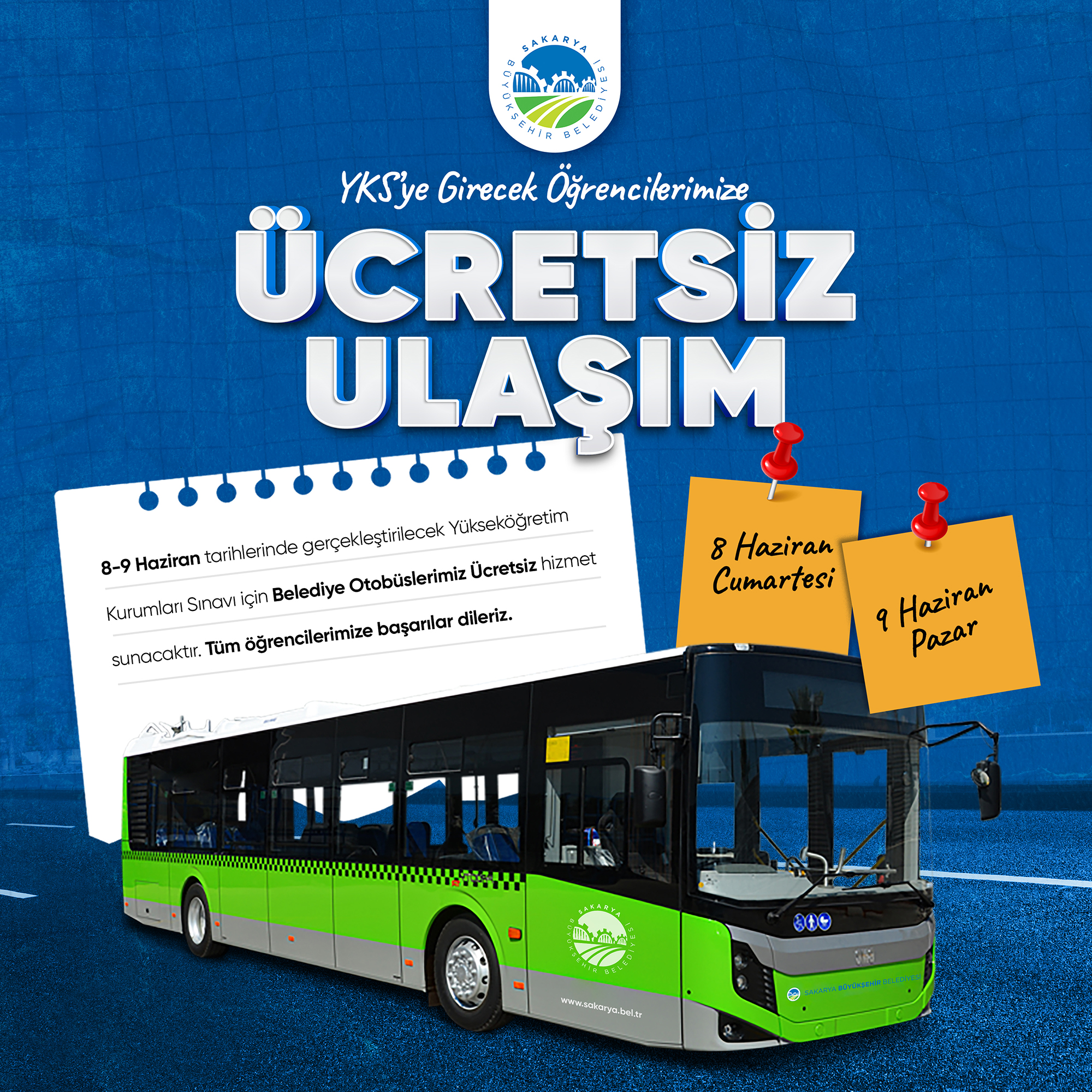 Büyükşehir YKS’ye girecek öğrencilere ücretsiz ulaşım hizmeti sunacak