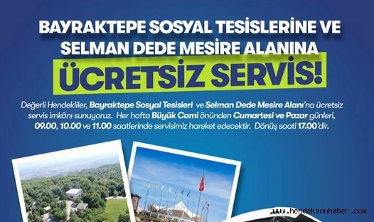 Selman Dede Mesire Alanına Ücretsiz Servis