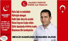 Haber: Sp ilçe başkani ömer yanik "mevlid kandiliniz mubarek olsun" - Öne Çıkan