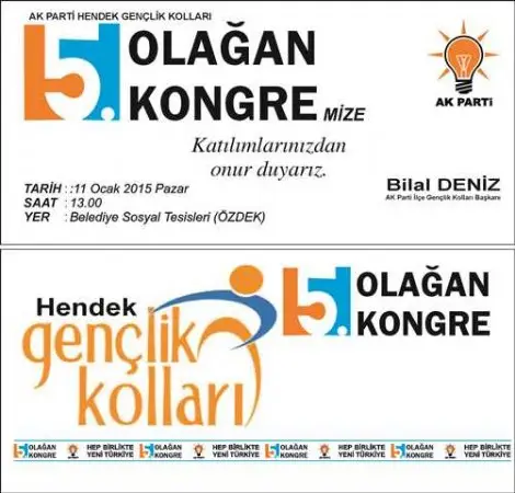 Hendek ak parti gençlik kollari 5. olağan kongresi 11 ocak’ta