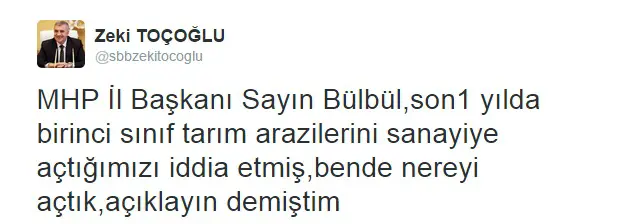 Haber: Başkan Toçoğlu MHP’li Bülbül’e sordu;“Hangi tarım arazisi imara açıldı?” - Öne Çıkan