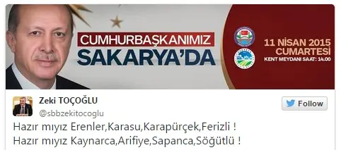 Haber: Cumhurbaşkanı Sakarya’ya Geliyor - Öne Çıkan