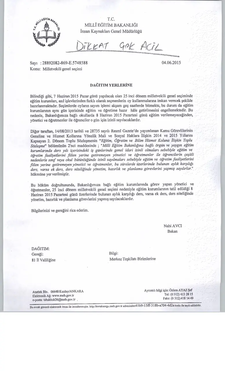 Haber: MİLLİ EĞİTİM'DEN TATİL AÇIKLAMASI - Galeri-1