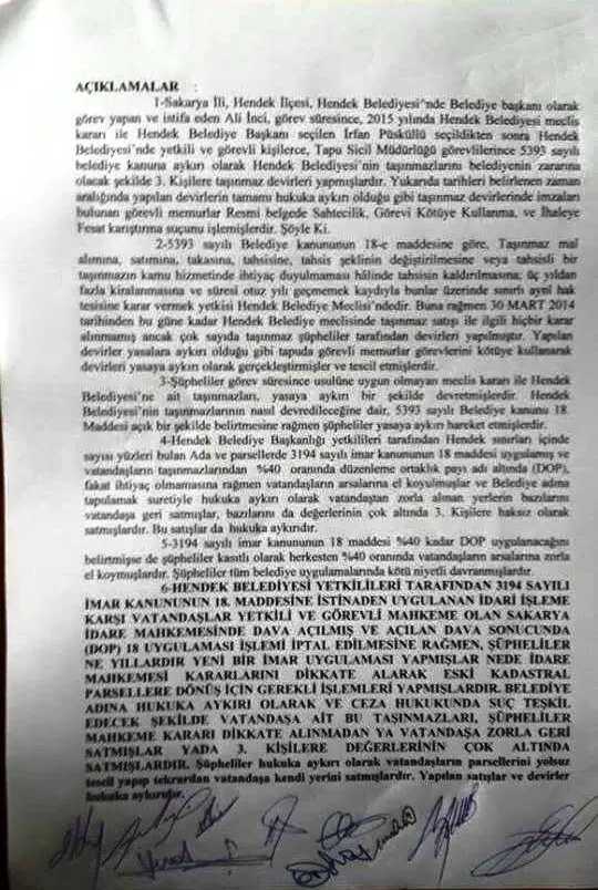Haber: Meclis Üyelerinden Belediye ve İnci hakkında suç duyurusu - Öne Çıkan