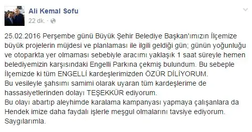 Haber: AK Parti İlçe Başkanı Özür Diledi - Öne Çıkan