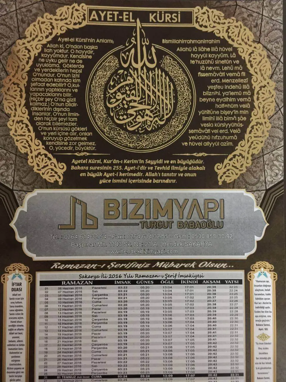 Haber: Ramazan İmsakiyesi - Öne Çıkan