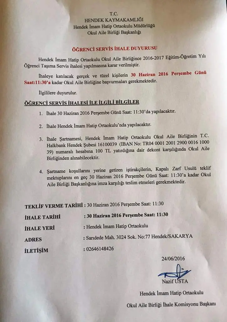 Haber: İmam Hatip Ortaokulundan İhaleye Davet - Galeri-1