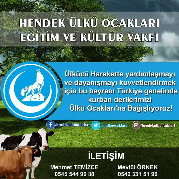 Haber: Ülkü Ocakları Kurban Derisi Bağışlarınızı Bekliyor - Öne Çıkan