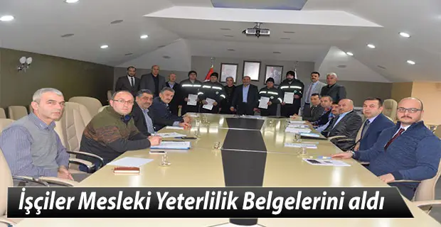 İşçiler Mesleki Yeterlilik Belgelerini aldı