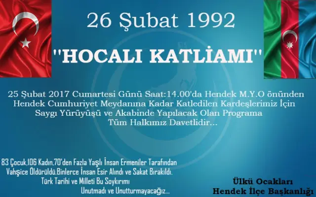 Ülkücülerden Hocalı Katliamının Yıldönümünde Saygı Yürüyüşü