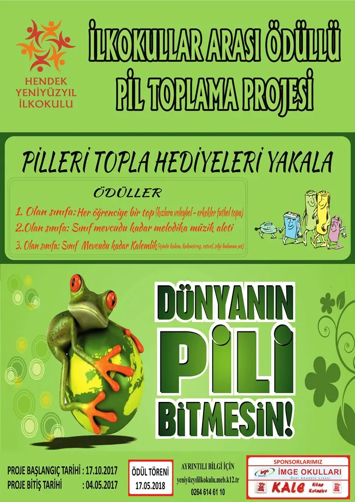 Haber: İlkokullar Arası Ödüllü Atık Pil Toplama Yarışması - Öne Çıkan