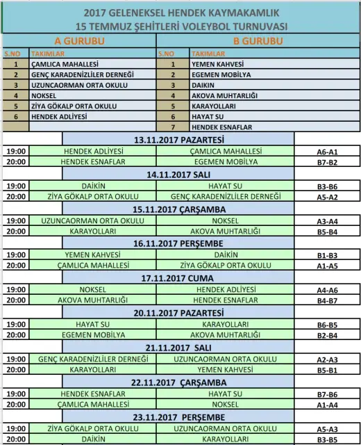 Voleybol Turnuvası Start Alıyor