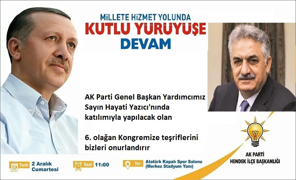 Haber: AK Parti Hendek Kongresine Davet - Öne Çıkan