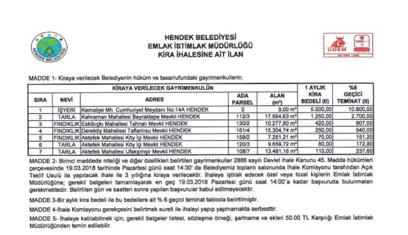 Haber: Belediyeden Açık Teklif Usulü İhale - Öne Çıkan