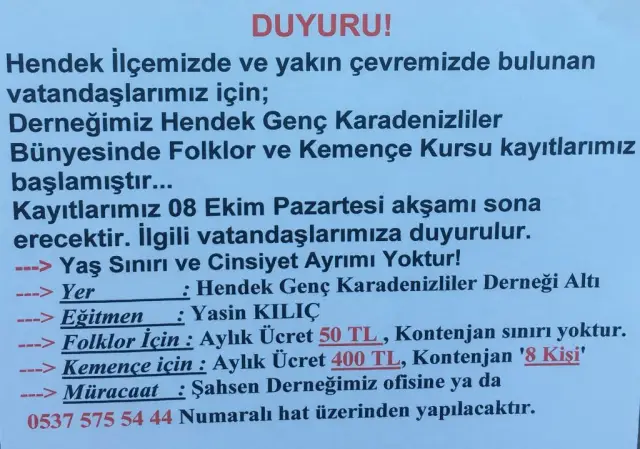 Genç Karadenizliler Folklor ve Kemençe Kursu Açıyor