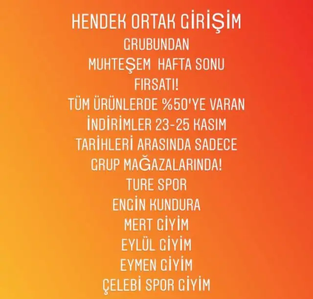 Hendek’te Esnaflardan Hafta Sonuna Özel İndirim