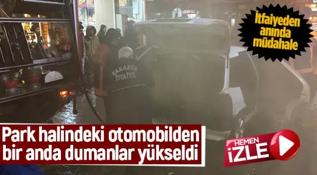 Park Halindeki Araçtan Dumanlar Yükseldi