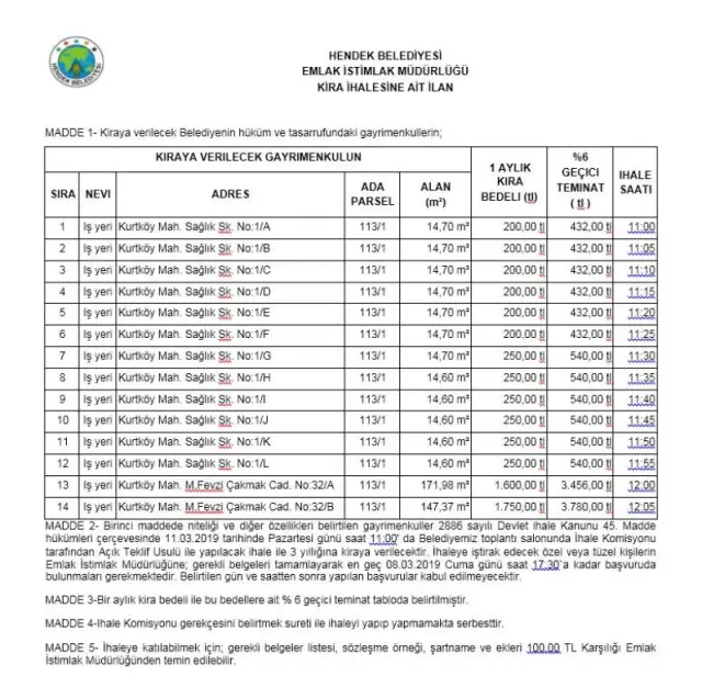 Açık Teklif Usulü İhale