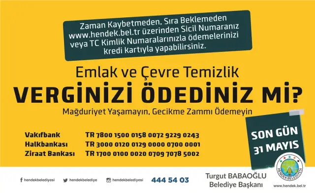 Emlak ve Çevre Vergisinde Son Gün 31 Mayıs