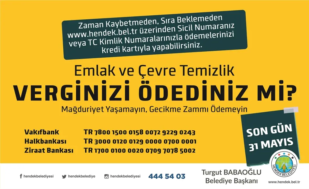 Haber: Emlak ve Çevre Vergisinde Son Gün 31 Mayıs - Öne Çıkan