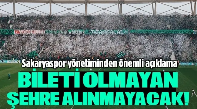 Haber: Sakaryaspor'dan Önemli Açıklama - Öne Çıkan