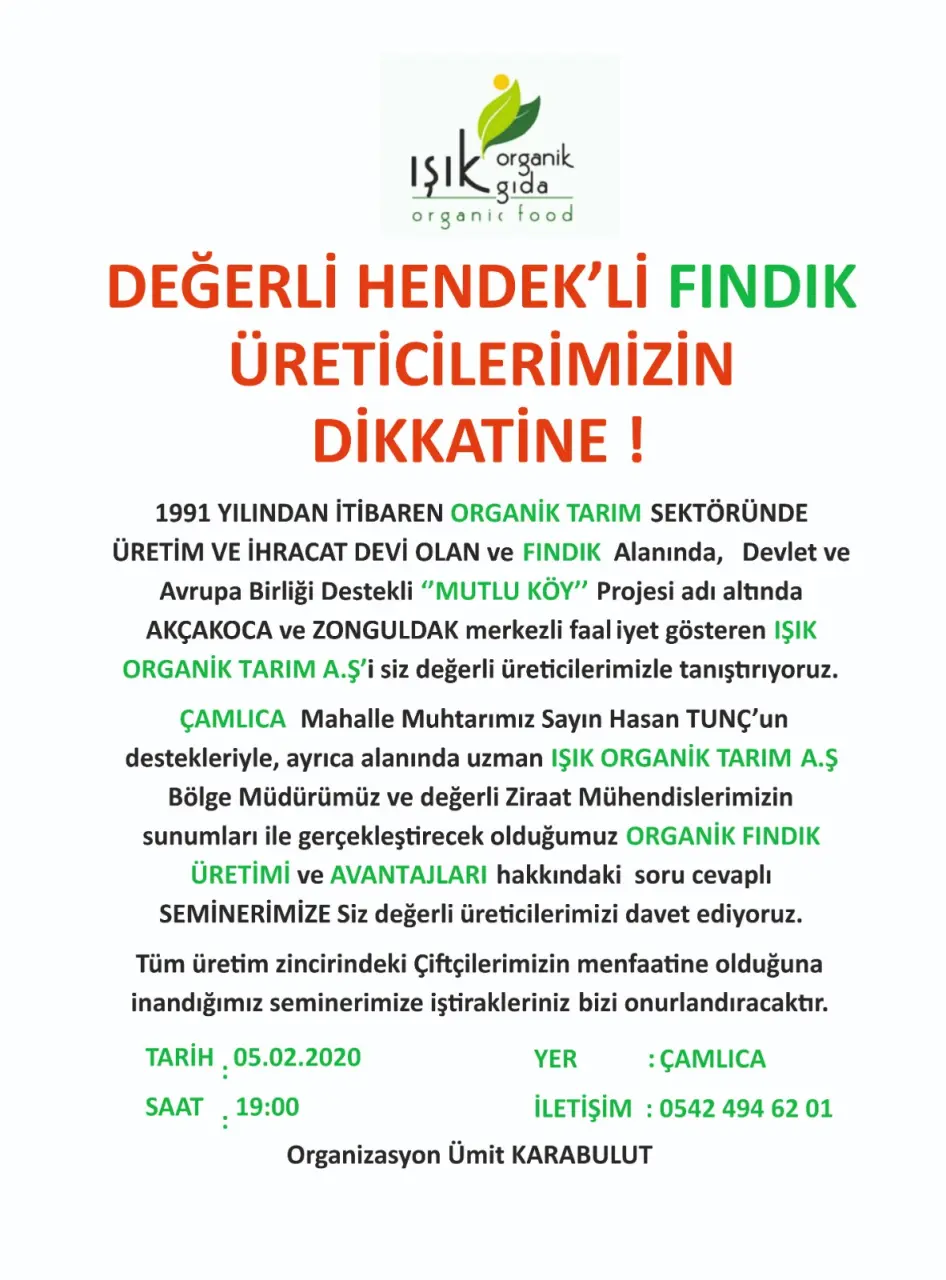 Haber: Fındık Üreticilerine Verilecek Seminere Davet - Öne Çıkan