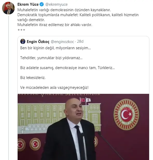 Haber: Başkan Yüce’den Özkoç’a Çok Sert Sözler - Galeri-1