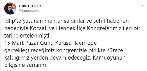 Haber: AK Parti Hendek'te Kongre Ertelendi - Öne Çıkan