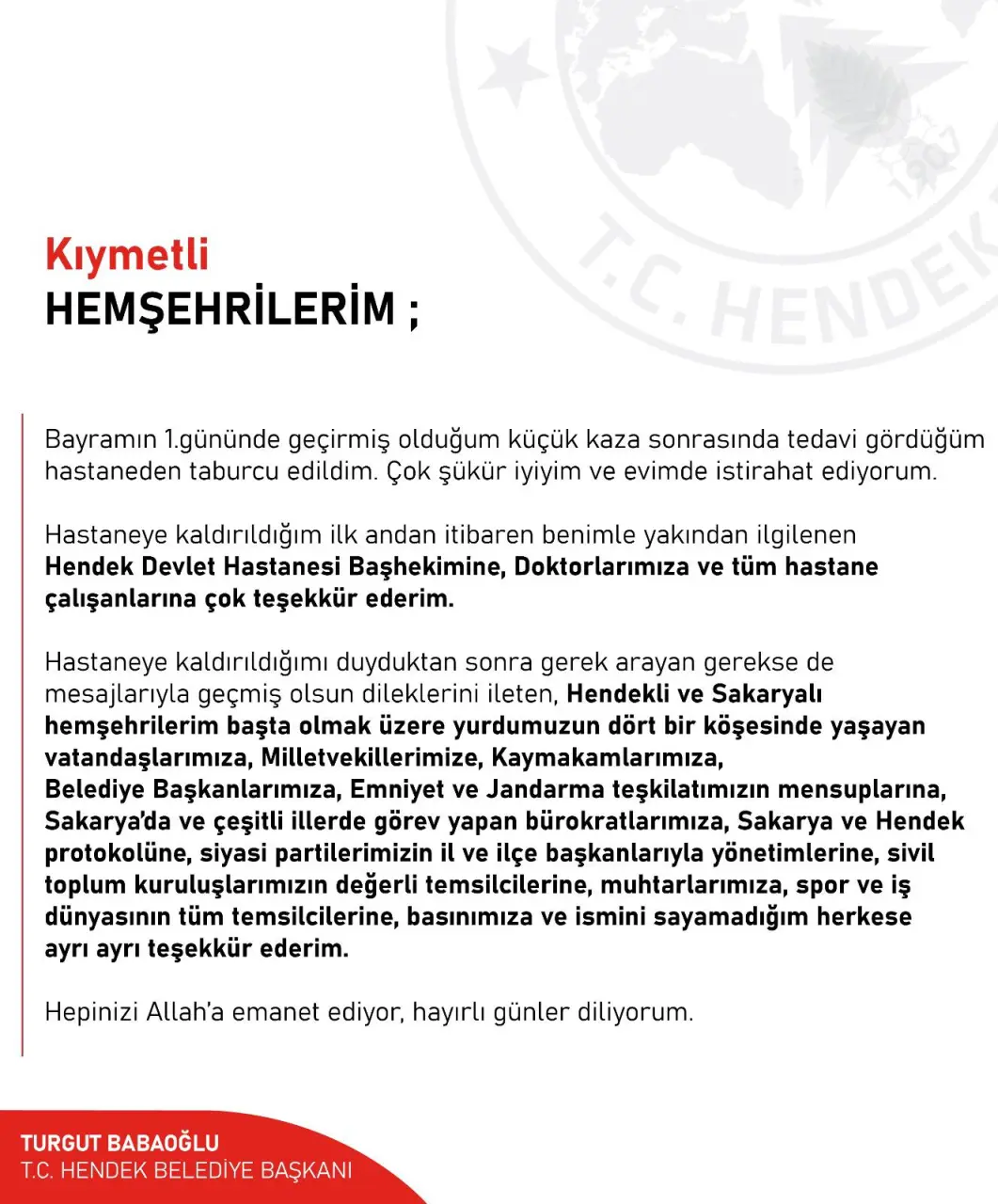 Haber: Başkan Babaoğlu'ndan Mesaj Var - Galeri-1