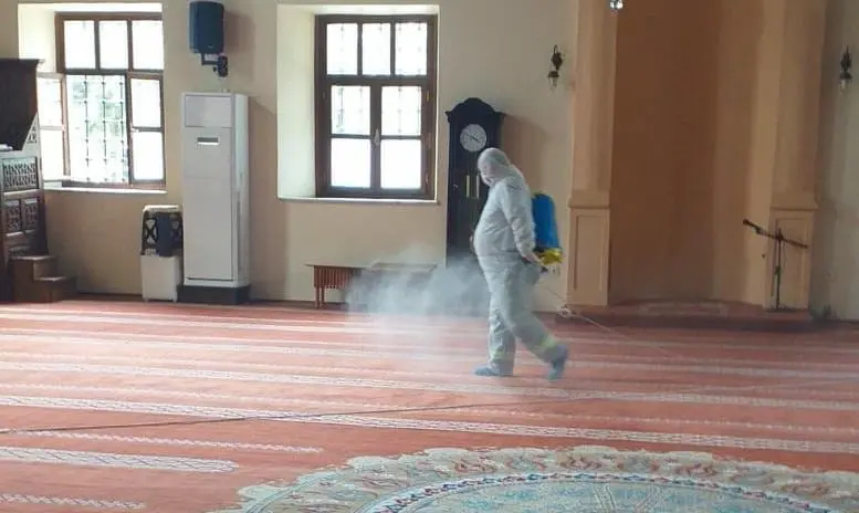 Haber: CAMİLER DEZENFEKTE EDİLİYOR - Galeri-1