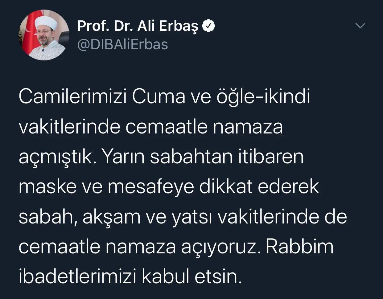 Haber: Camiler İbadete Açılıyor - Öne Çıkan