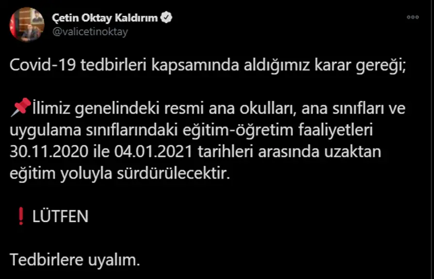 Haber: Vali Kaldırım Yeni Kararı Duyurdu - Galeri-1