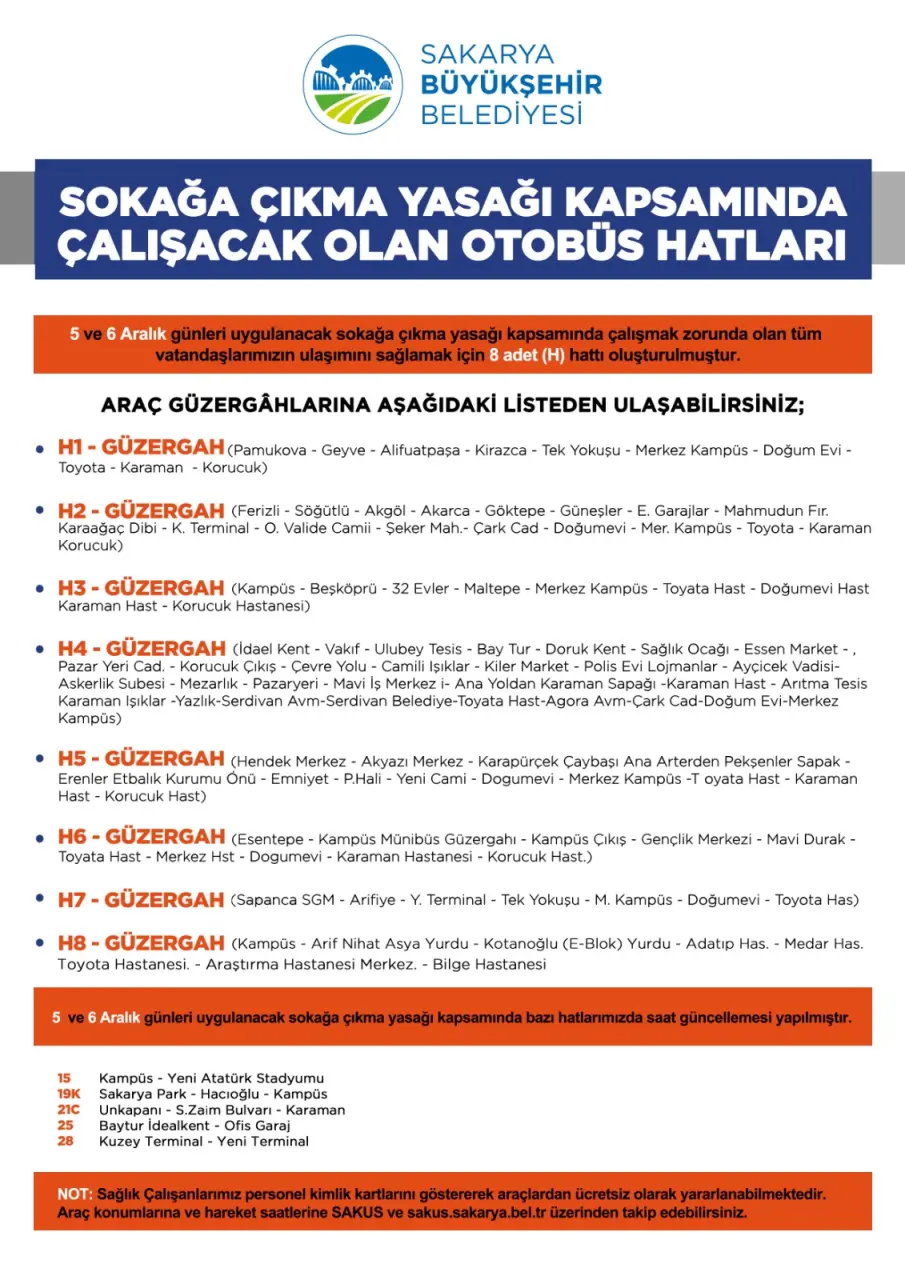 Haber: Sokağa Çıkma Yasağında Çalışacak 8 Yeni Otobüs Hattı - Galeri-2