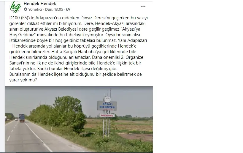 Haber: Hendek’te Sosyal Medyadan Sitem - Öne Çıkan