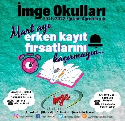 Haber: İmge Okulları Erken Kayıtlarına Başladı - Öne Çıkan