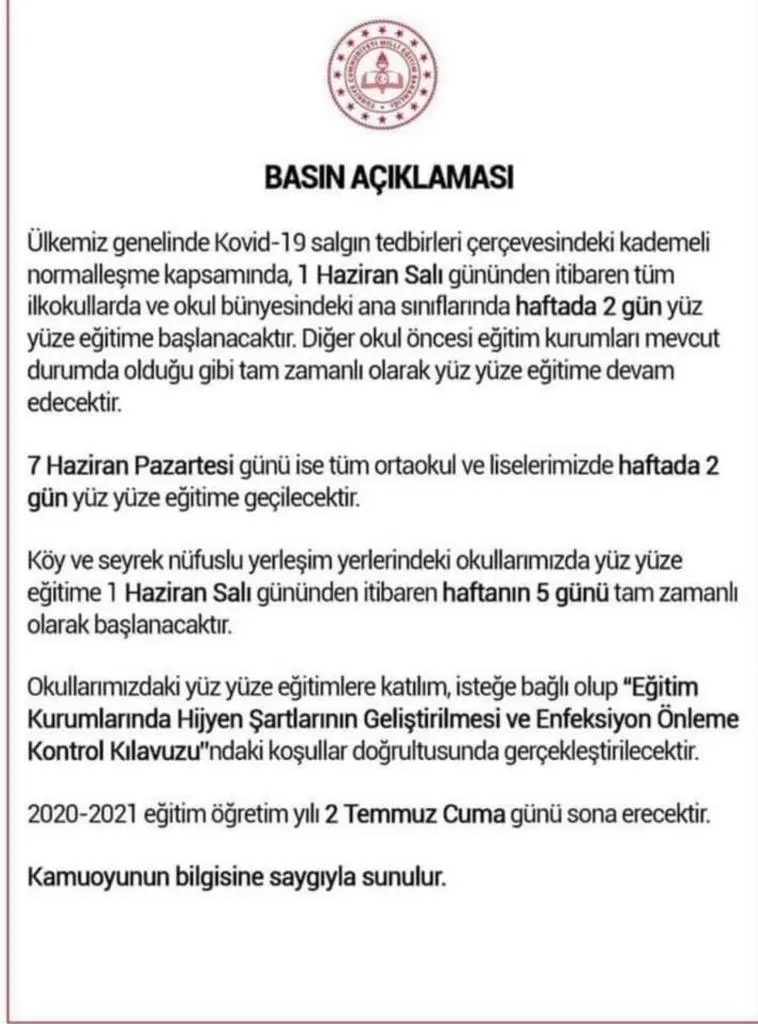 Haber: Bakan Selçuk'tan yüz yüze eğitim açıklaması - Öne Çıkan