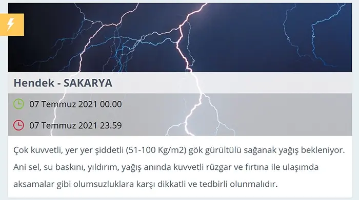 Haber: Meteorolojiden Sağanak yağış uyarısı - Öne Çıkan