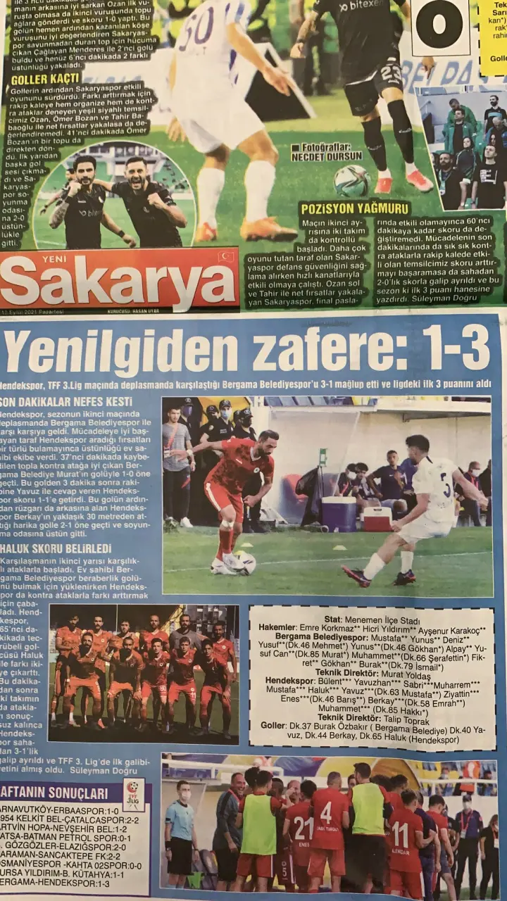 Haber: Spor Basınında Hendek Zirve Yaptı - Galeri-12