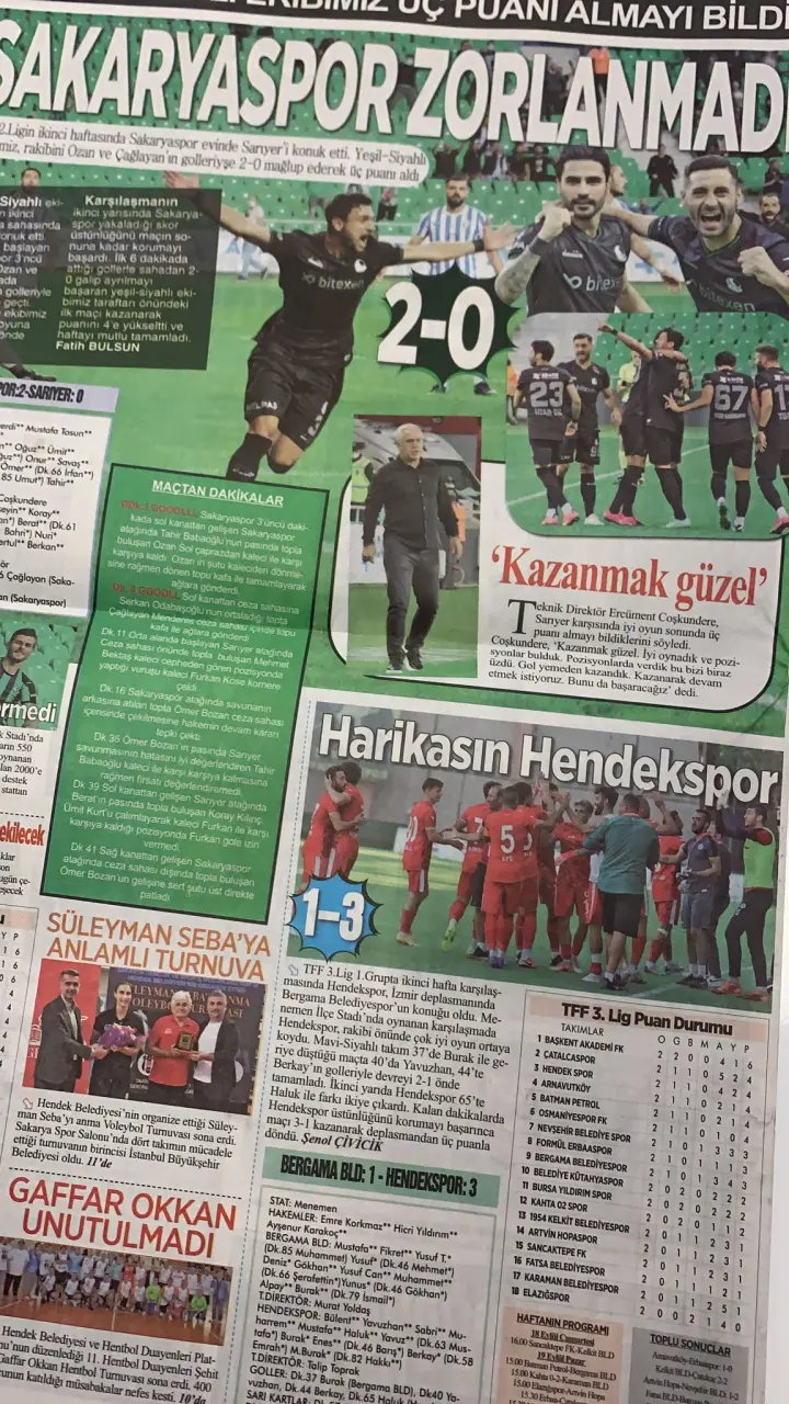 Haber: Spor Basınında Hendek Zirve Yaptı - Galeri-2