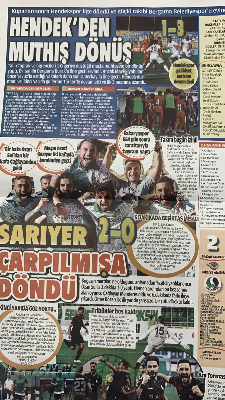Haber: Spor Basınında Hendek Zirve Yaptı - Galeri-11