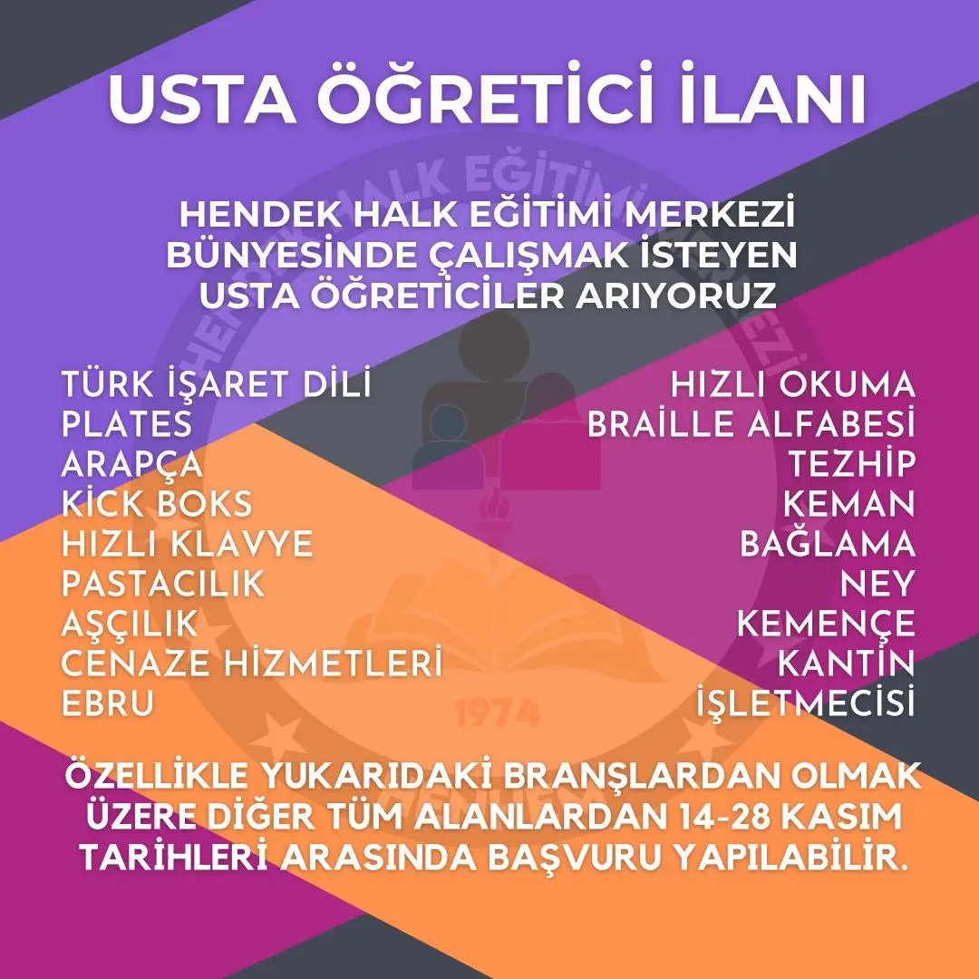 Haber: HEM Usta Öğretici Arıyor - Öne Çıkan
