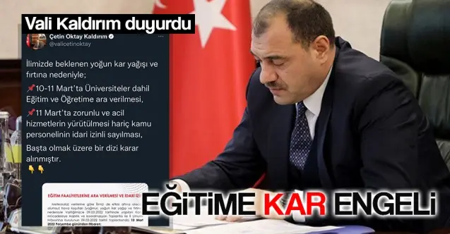 Haber: Eğitime Kar Engeli, Vali Kaldırım açıkladı - Öne Çıkan
