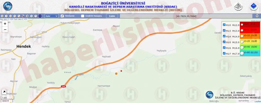 Haber: Hendek Hafif Şiddette İki Kere Sallandı - Galeri-1