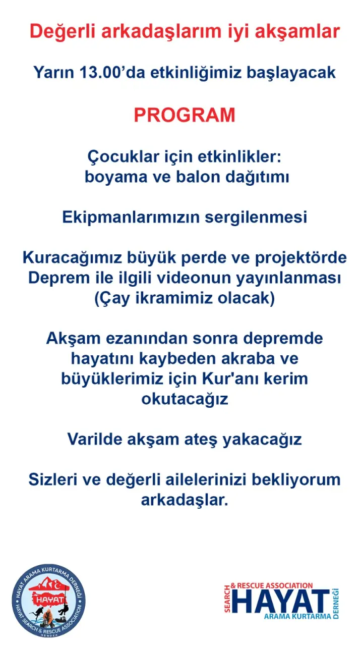 Haber: HAYAT Ekibi 17 Ağustos Depreminin yıldönümünde Nöbette Olacak - Galeri-1