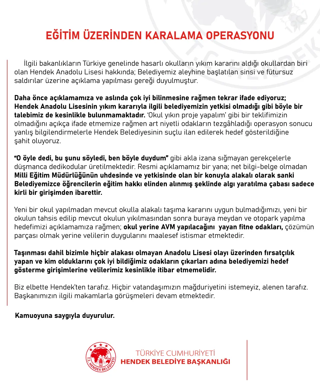 Haber: Eğitim Üzerinden Karalama Operasyonu - Öne Çıkan