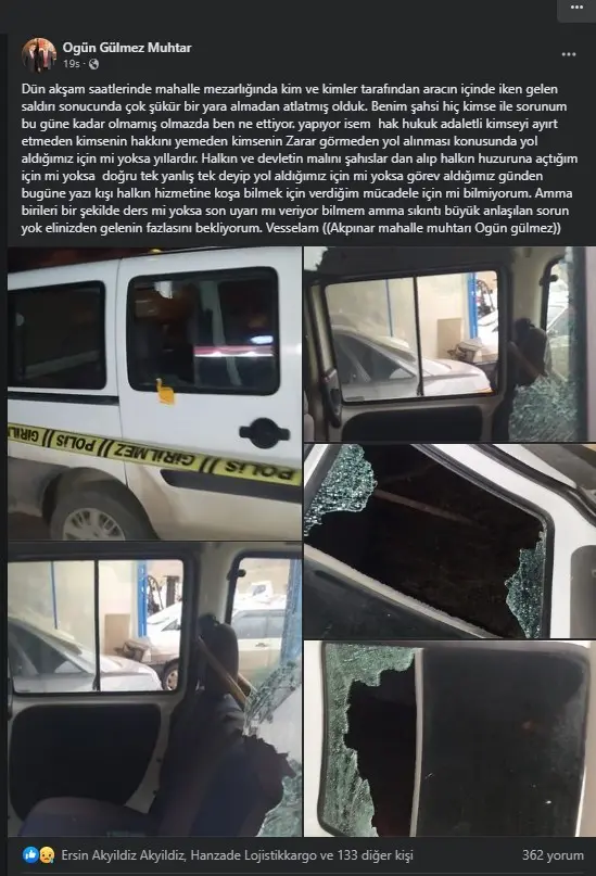 Haber: Muhtarın bulunduğu araca silahlı saldırı - Galeri-1