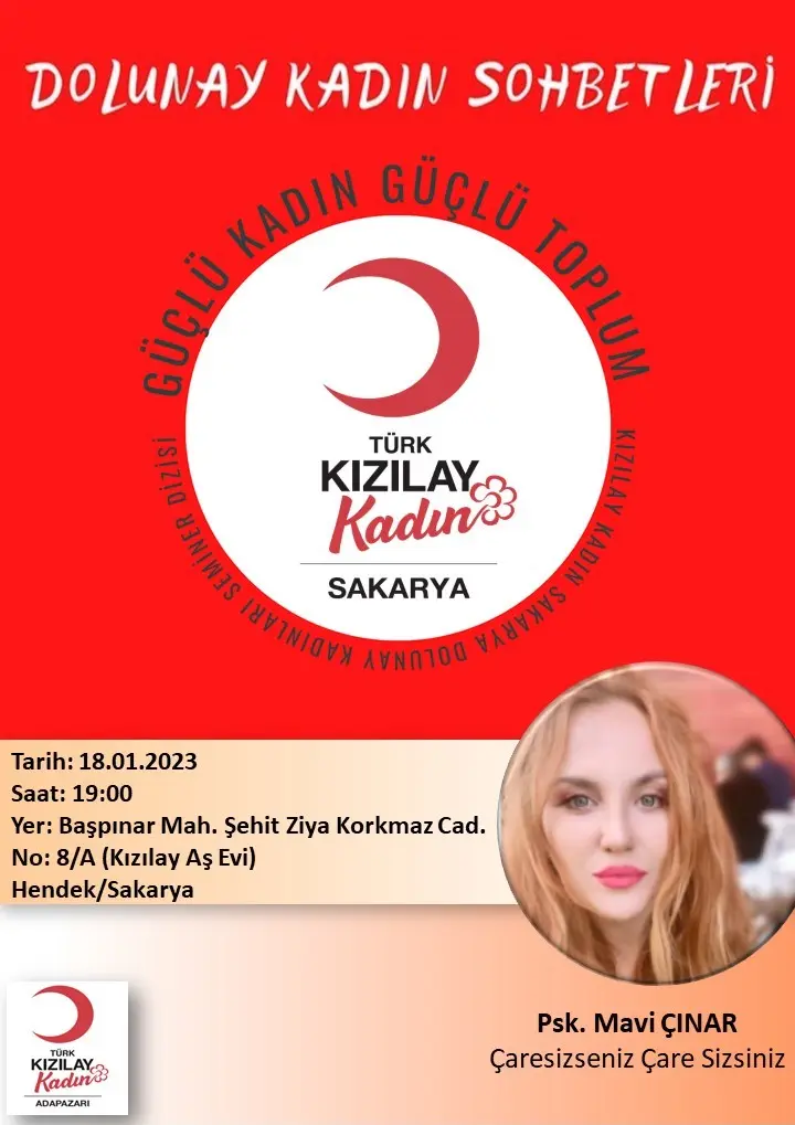 Haber: Hendek Kızılay Kadın Kollarından seminere davet - Öne Çıkan