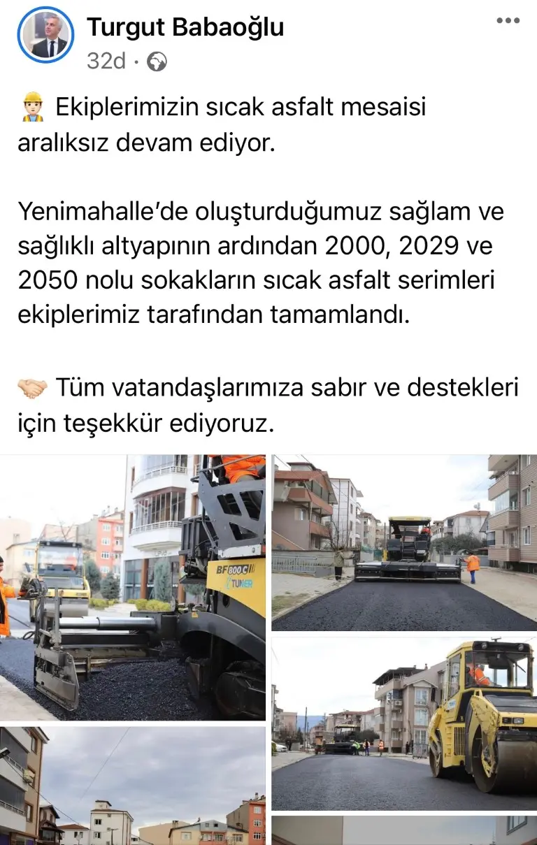 Haber: YENİMAHALLE’DE 4 AYRI SOKAKTA ASFALT ÇALIŞMALARI TAMAMLANDI - Galeri-2