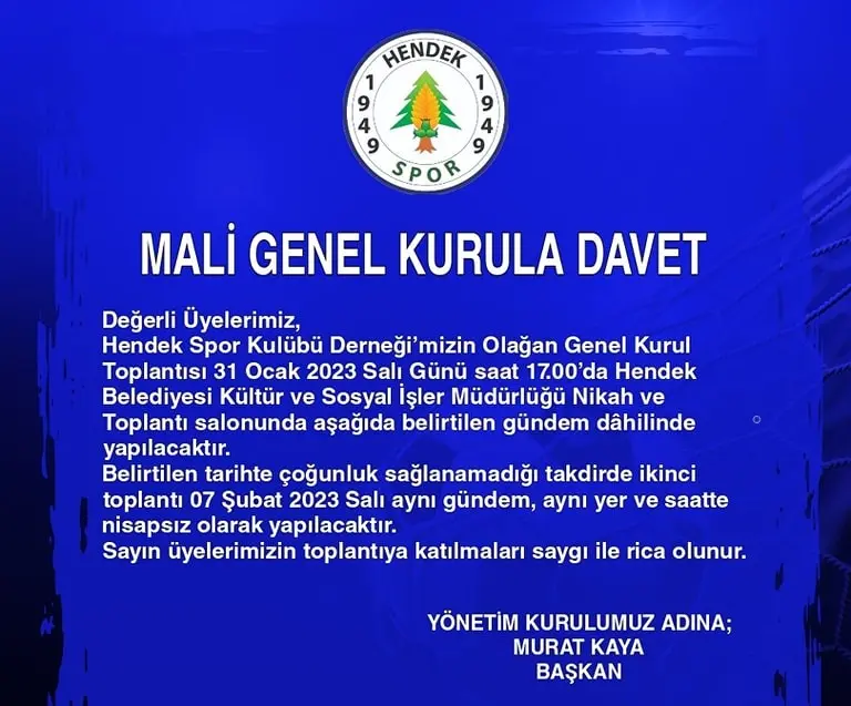 Haber: Hendekspor’da Mali Kongre tarihi belli oldu - Öne Çıkan